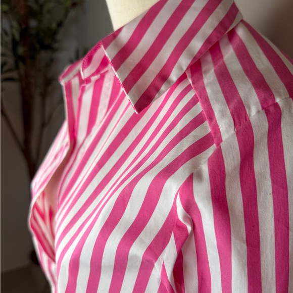Elegant Pink and White Striped Blouse - Picture 3 of 11